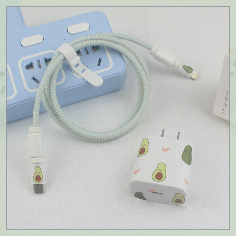 苹果快充数据线保护套充电器贴纸