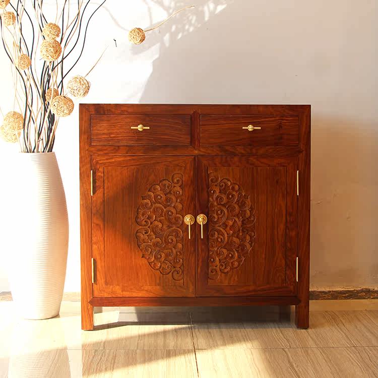 宁楠家具新中式刺猬紫檀餐边柜花餐边柜
