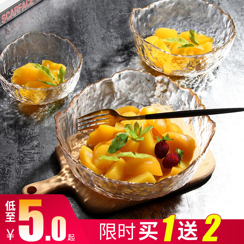 Japanese style gold edged hammered fruit plate vegetable salad bowl plate