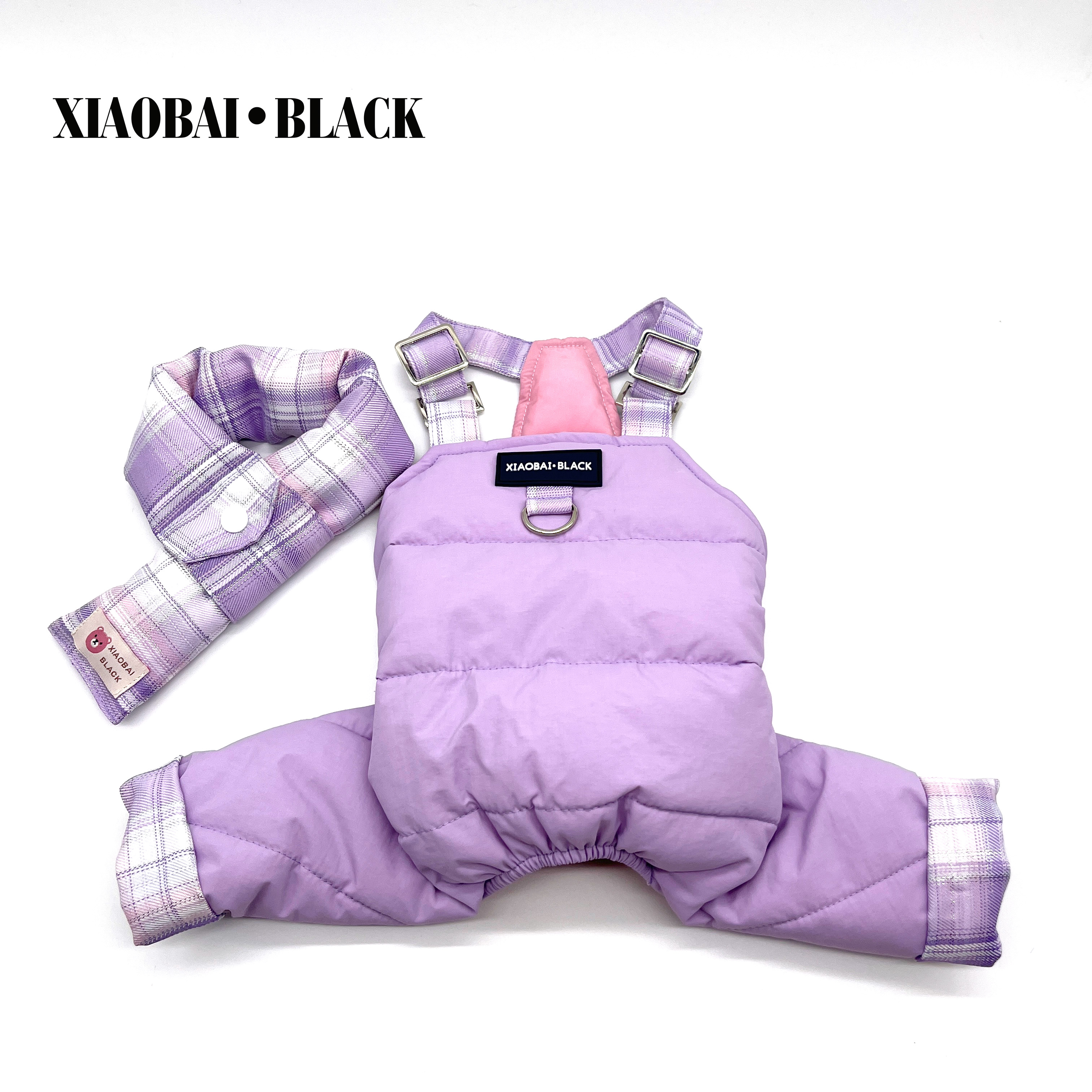 2025秋冬新款宠物围脖背带裤中小型犬比熊深冬加棉加厚狗狗冲锋衣