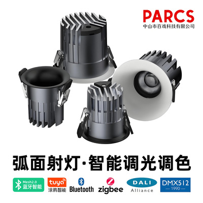 仿石膏弧面嵌入式射灯HomeKit涂鸦zigbee智能DALI调光调色Matter