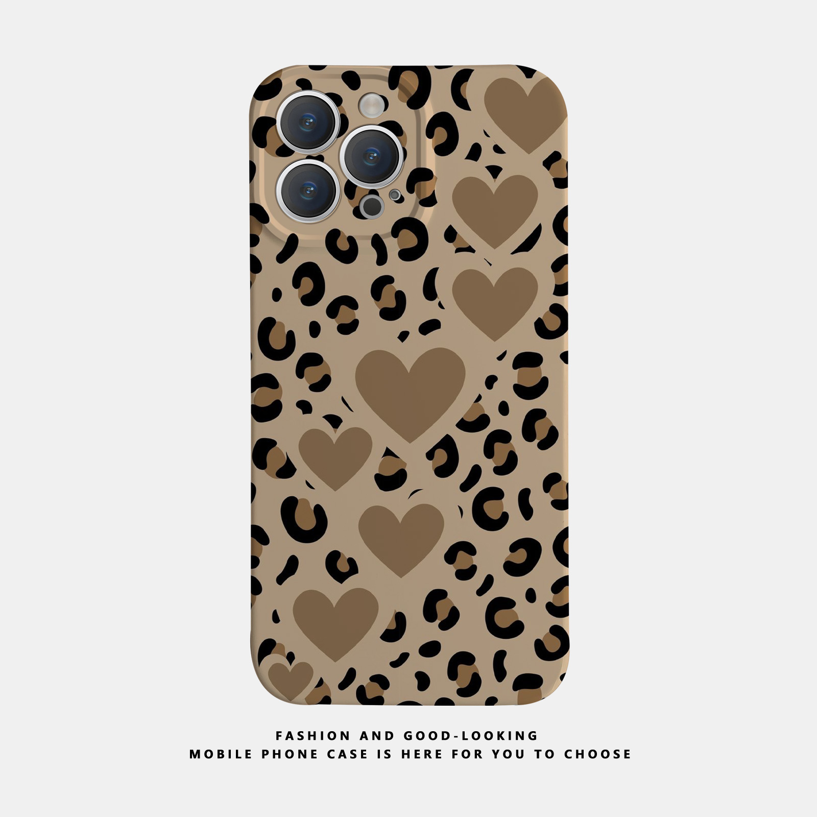 适用华为oppo苹果iqoo荣耀iphone17 15promax/16pro/14/13/12/mate70 60新款情侣手机壳plus小众豹纹拼接爱心