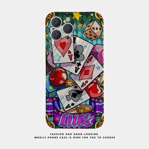 适用苹果华为彩绘扑克牌iphone17 15手机壳1312promax荣耀60/70/80P50X90proOPPOreno9/iqoo12新款7/8plus