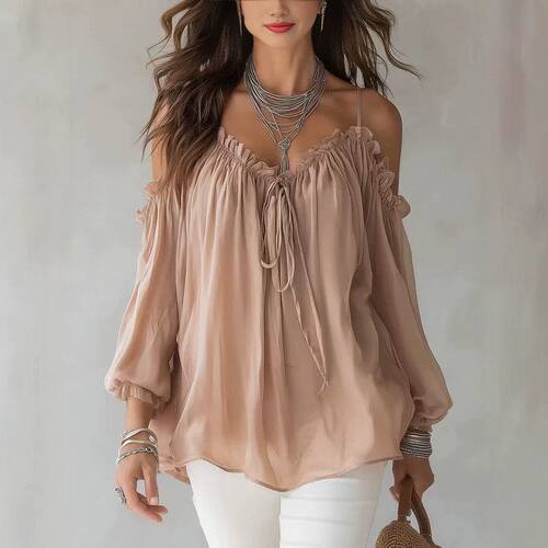 New product leaf-shaped collar halter-neck off-shoulder top