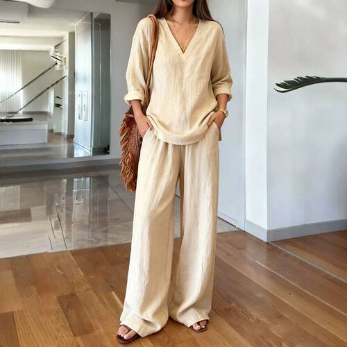 New Style Women's Casual Long-Sleeved Plus Size Pants Set