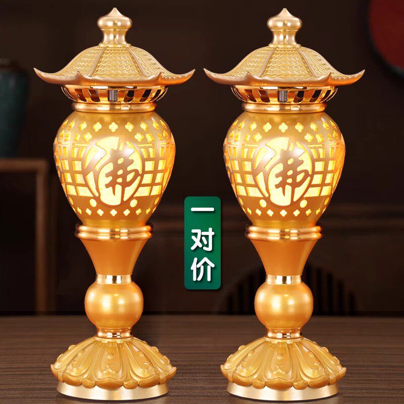 佛灯莲花灯菩萨寺庙供灯大号佛前led插电观音灯供佛长明灯佛堂灯