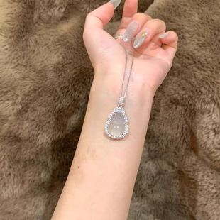 大气款 S925纯银高冰玉髓葫芦项链女轻奢高颜值时尚 名媛风气质饰品