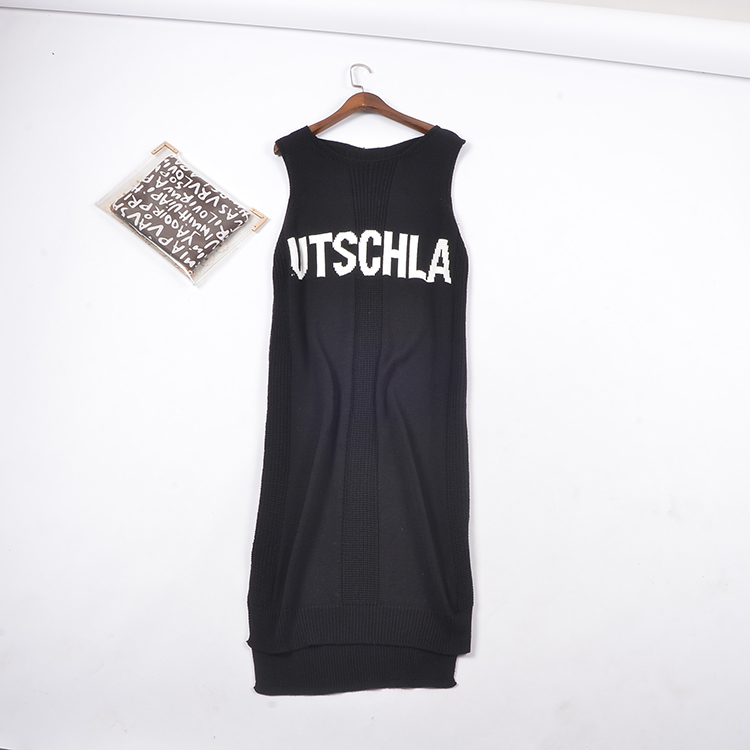 韩版加长印花针织背心裙特价清仓