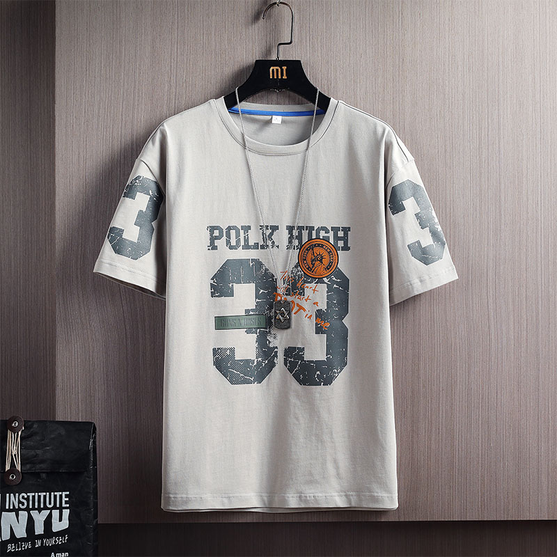 Young student cotton short sleeve t-shirt men's new fashion printing in summer