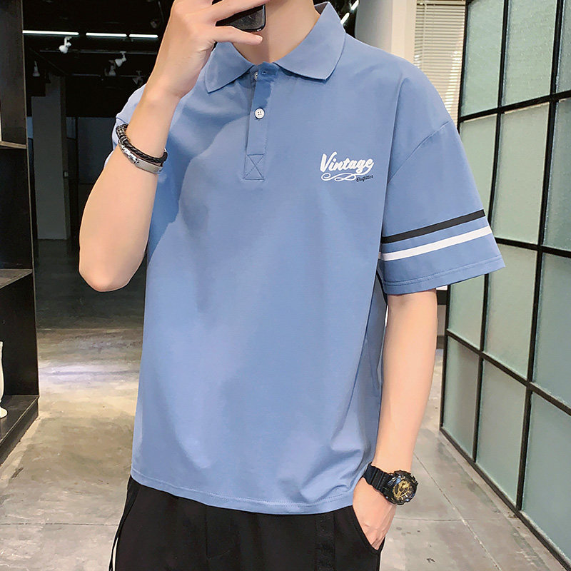 男短袖t恤2021夏季潮流新款青少年百搭polo衫半袖4002-T029,男装T恤,星座1018