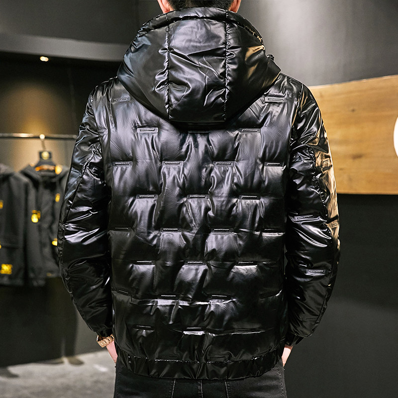 2020主推网红同款连帽亮面羽绒服男潮压花冬季外套4002-Y96,男装棉衣,星座1018