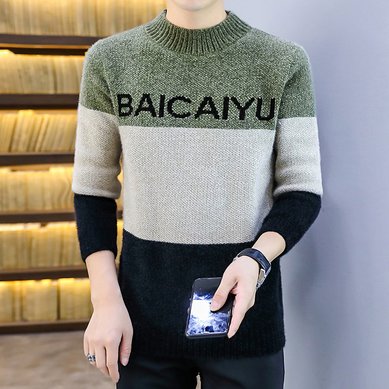 2021男新款秋冬款黄金貂半高领针织衫套头毛衣流行4002-M662,男装针织衫/毛衣,星座1018