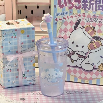 新款生日礼物送女生男生可爱的水杯子吸管塑料杯实用礼品学生便宜