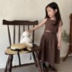 女童ins日韩棉麻套装 儿童森系修身 吊带背心半身长裙复古两件套夏