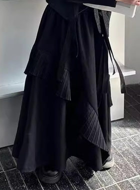 女童波西米亚风黑色半身长裙