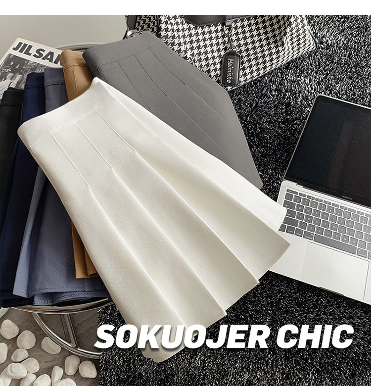 儿童英伦半身裙百褶短裙女童秋冬西装高腰显瘦裙子百搭纯色a字裙