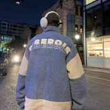 B266-WY-702-P125原创简约休闲拉链羊羔毛加厚宽松棉衣棉袄，男装棉衣，星座B257-1