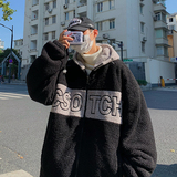 B266-WY-701-P125原创羊羔毛加厚宽松棉衣棉袄可拆卸小熊装饰，男装棉衣，星座B257-1