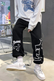 402-5-AK-007-P5021秋原创印花休闲流行宽松少年港风长裤，男装休闲裤，星座B257-1