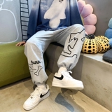 402-5-AK-007-P5021秋原创印花休闲流行宽松少年港风长裤，男装休闲裤，星座B257-1