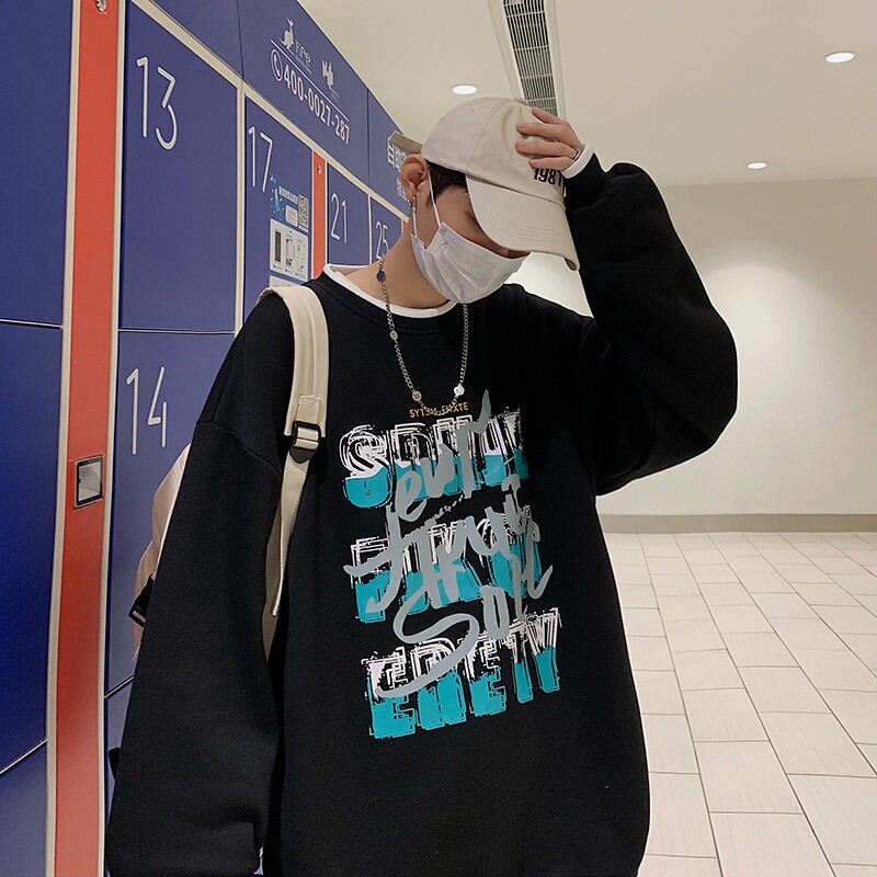 B266-WY-212-P4522春原创设计休闲印花宽松套头卫衣,男装卫衣,星座B257-1