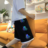 402-5-K636-P3021夏短裤男港风宽松薄款裤子潮流潮牌百搭五分裤，男装牛仔裤，星座B257-1