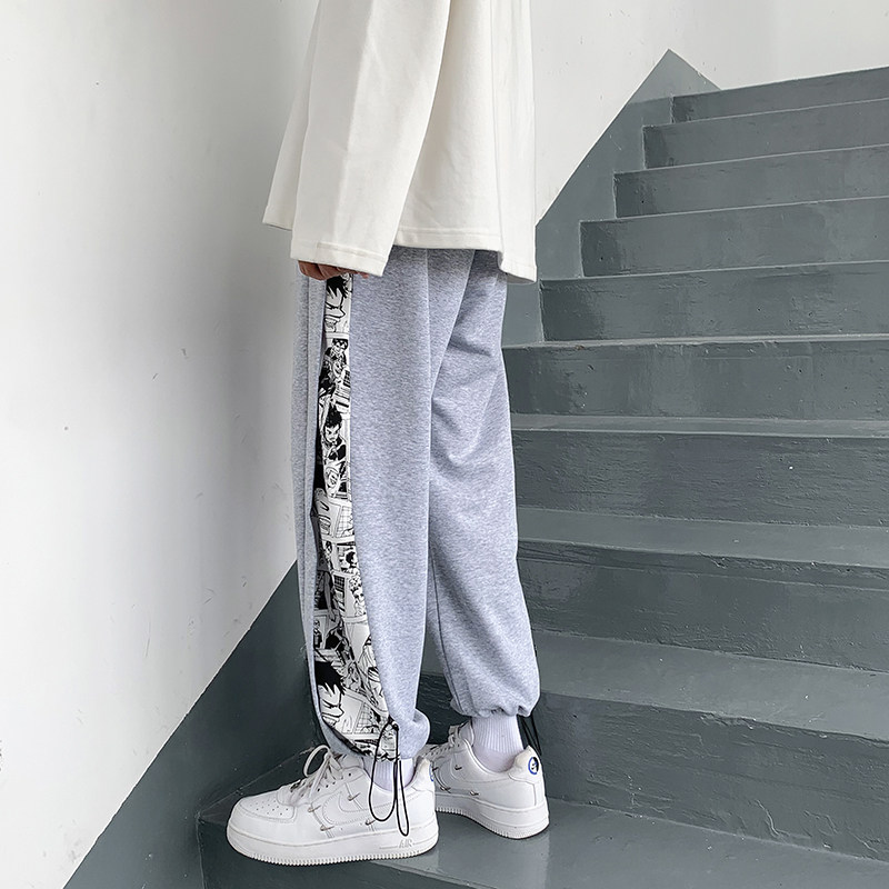 402-5-AK-001-P5021秋男潮流宽松直筒休闲潮牌ins港风运动裤，女装休闲裤，星座B257-1