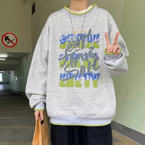 B266-WY-212-P45 22春 原创设计休闲印花宽松套头卫衣图片