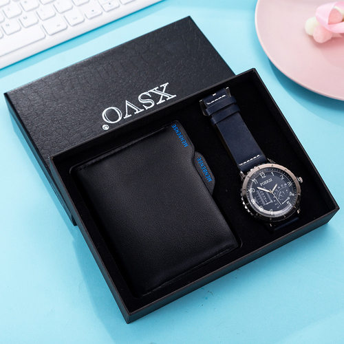 Wristwatch wallet cufflink ballpoint pen Gifts Set for men