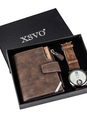 Wristwatch wallet cufflink ballpoint pen Gifts Set for men