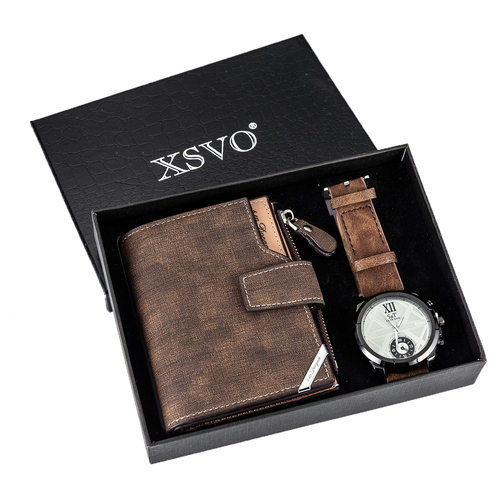 Wristwatch wallet cufflink ballpoint pen Gifts Set for men