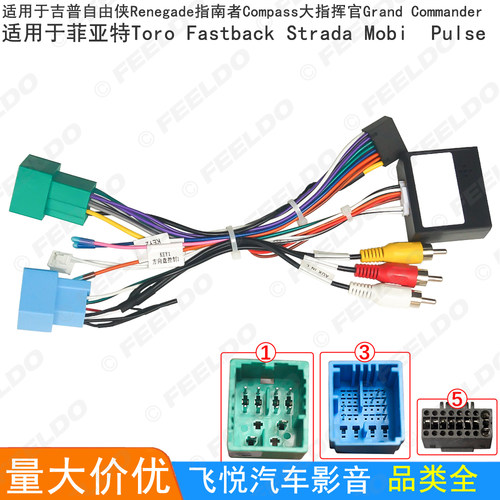 适用菲亚特Toro Fastback Strada Mobi  Pulse导航电源线协议盒