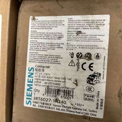 议价西门子接触器 3RT6027-1KX40 全新可维修翻新