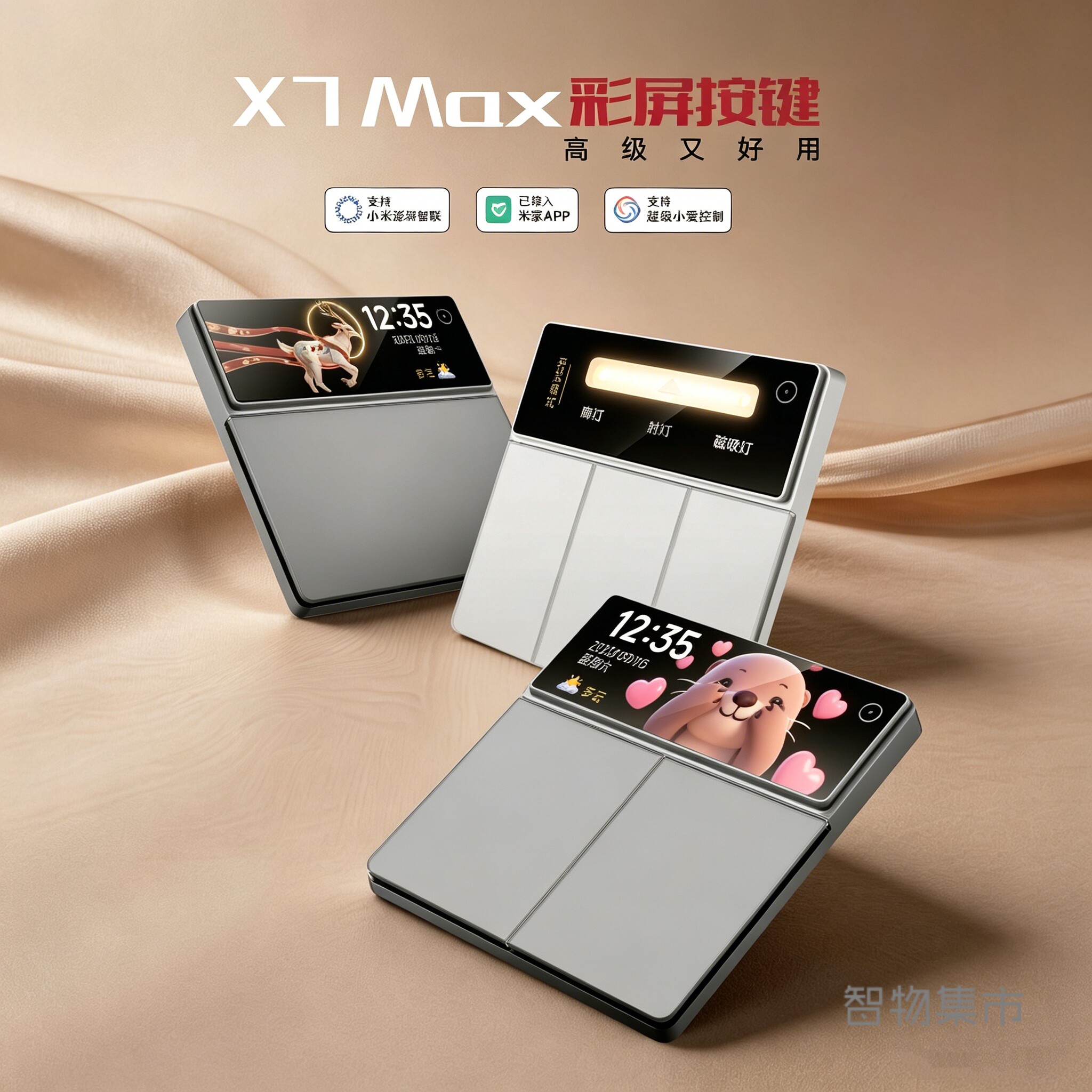 小为X7 MAX彩屏按键智能开关控制面板已接入米家APP远程语音无线
