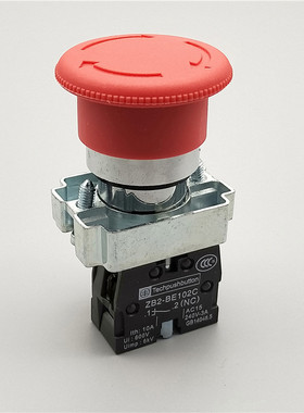 一常闭XB2-BS542C蘑菇头紧急停止按钮开关自锁旋转复位ZB2-BE102C