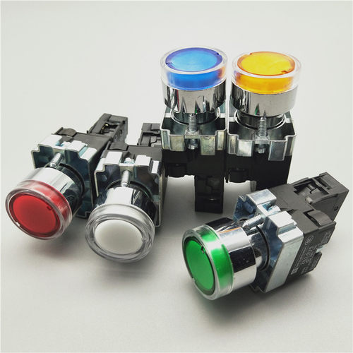 22mm带灯按钮开关点动复位旋XB2-BW3361 3462C电源启动停止ZB2