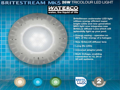 澳大利亚Waterco运水高BRITESTREAM MK5 壁挂式LED水底灯12V/26W