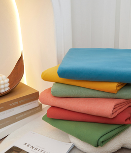 无印风色织全棉纯色床单床笠纯棉1.5m1.8m床罩简约日式床上用品