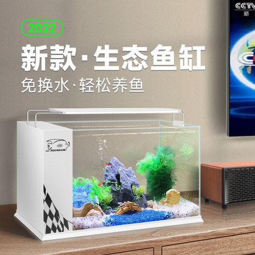 2022新款免换水鱼缸客厅玻璃