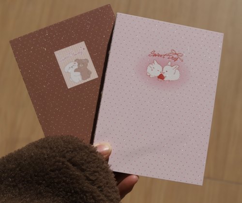 原创手帐素材可爱小狗小熊兔子简约波点ins手帐本空白内页裸脊本
