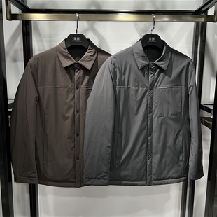 非贤羽绒服轻便薄行政翻领男冬季新品商务休闲短款按扣厚夹克外套