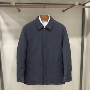 特价商务休男士冬季翻领可拆卸内胆羽绒服纯色系扣白鸭绒保暖外套