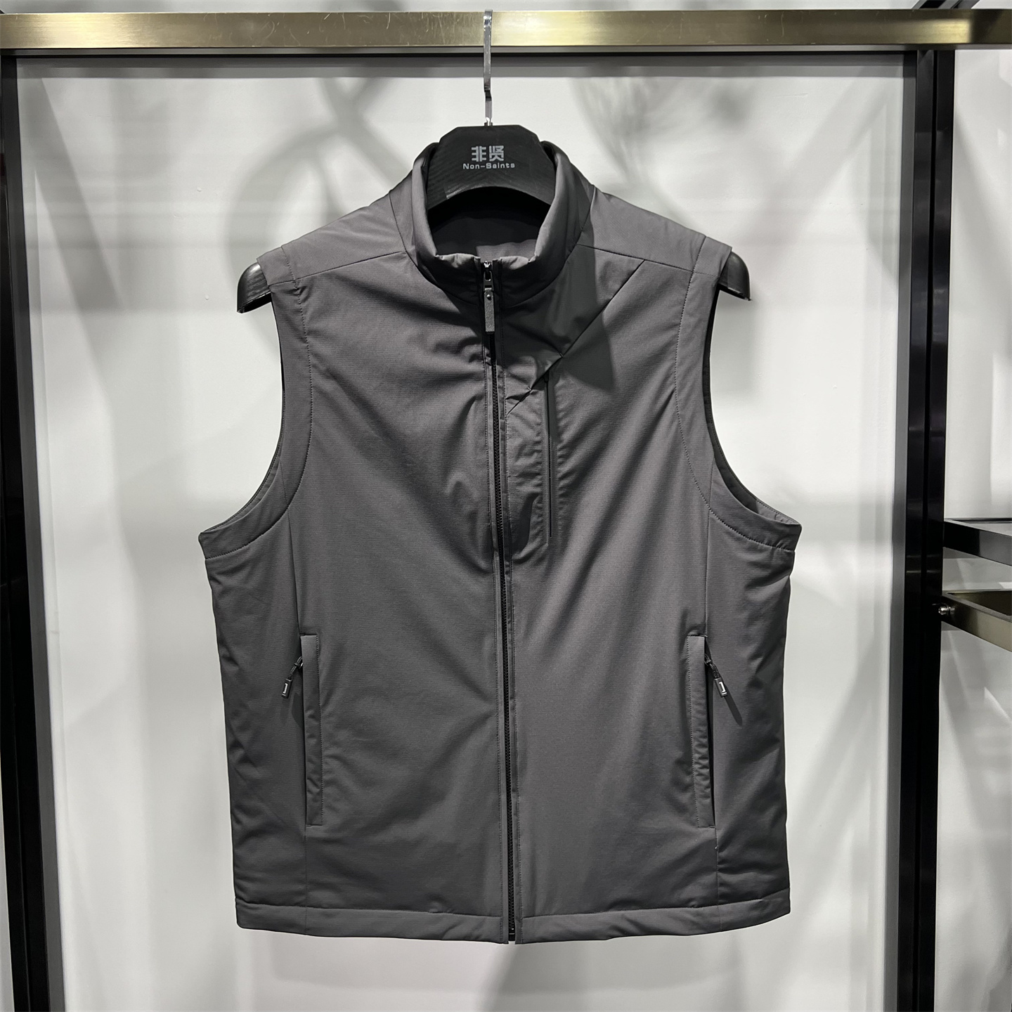 非贤男士立领短款羽绒马甲