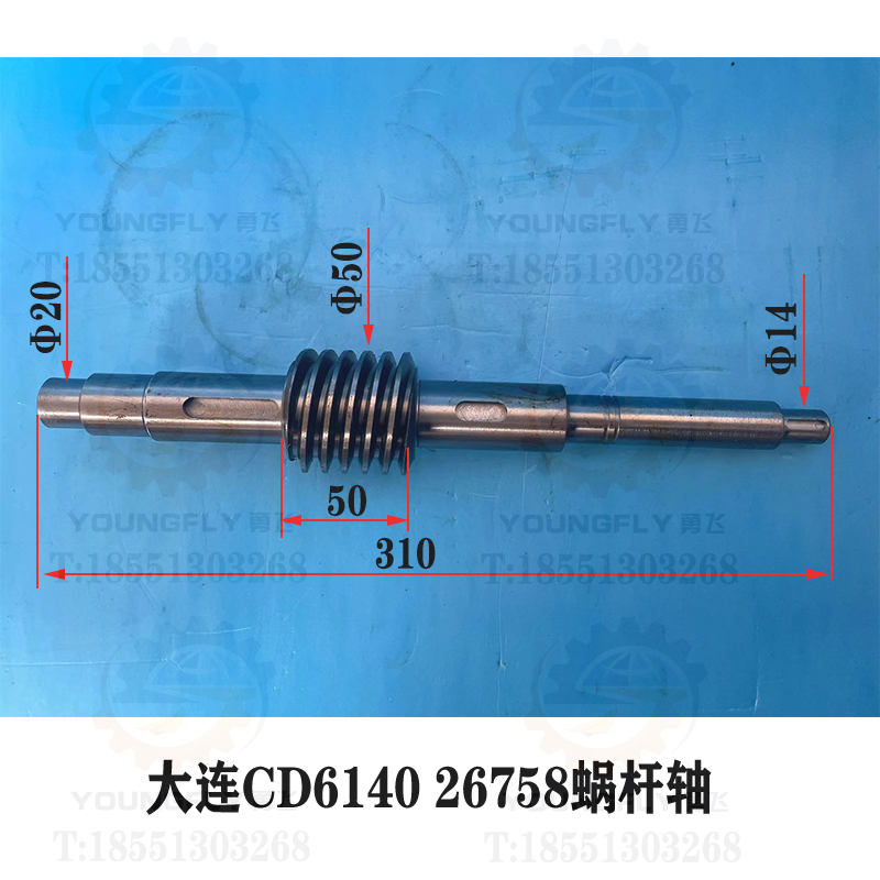 大连CD6140A车床电机传动蜗杆轴