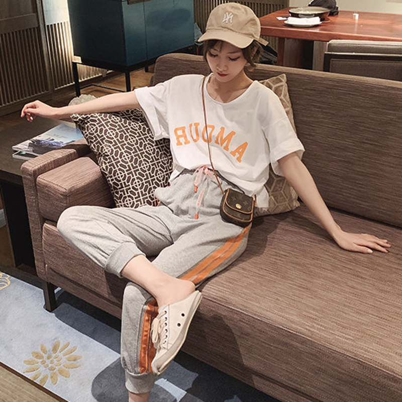 2021 summer wear new style small person with high leisure fashion suit, women's western style, age reduction, two piece suit