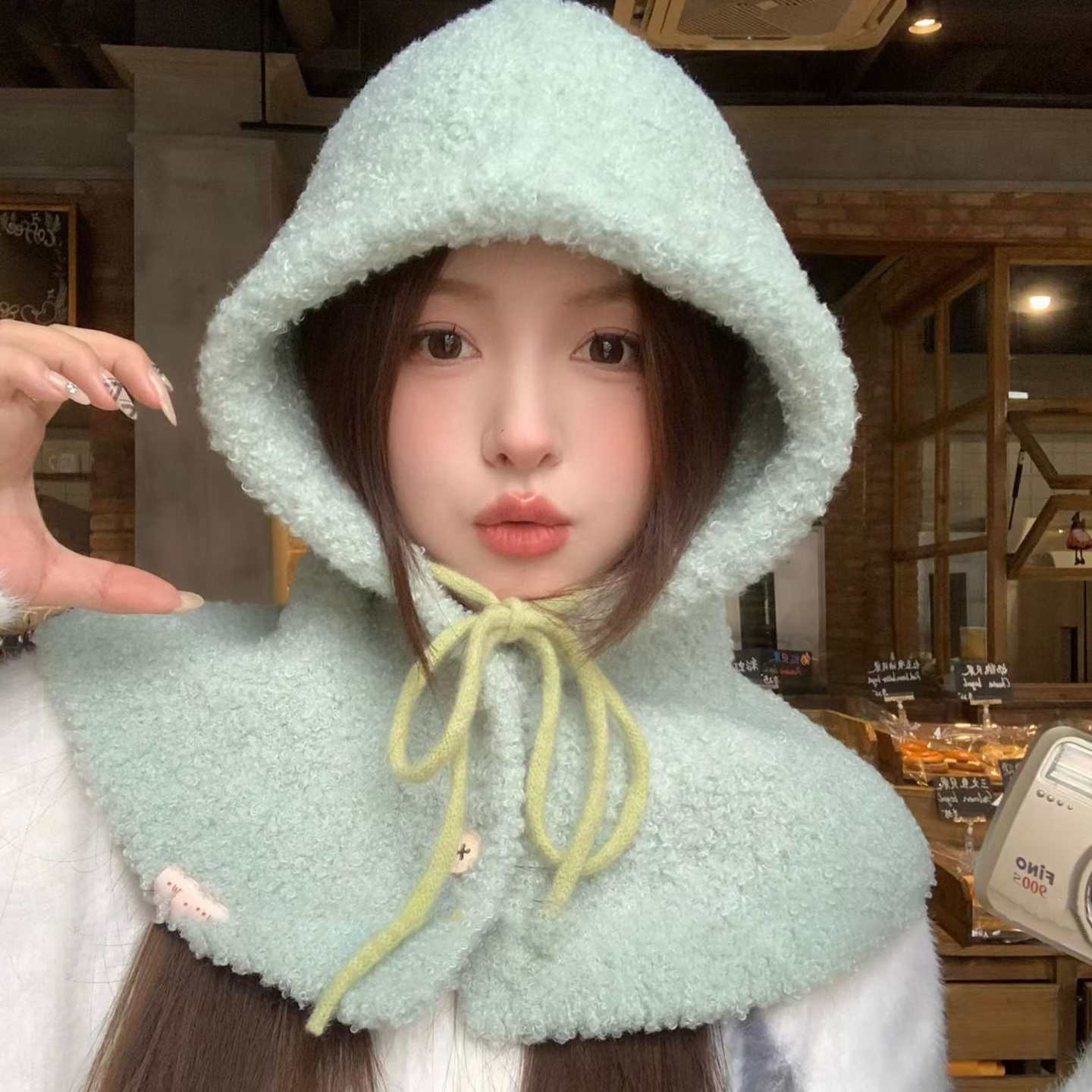 韩版软糯毛绒巴拉克拉法帽包头帽