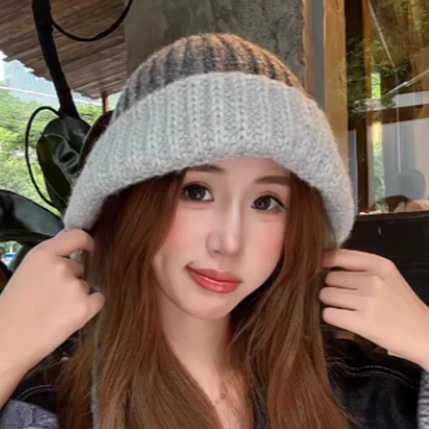 复古慵懒风针织毛线帽女冬保暖帽