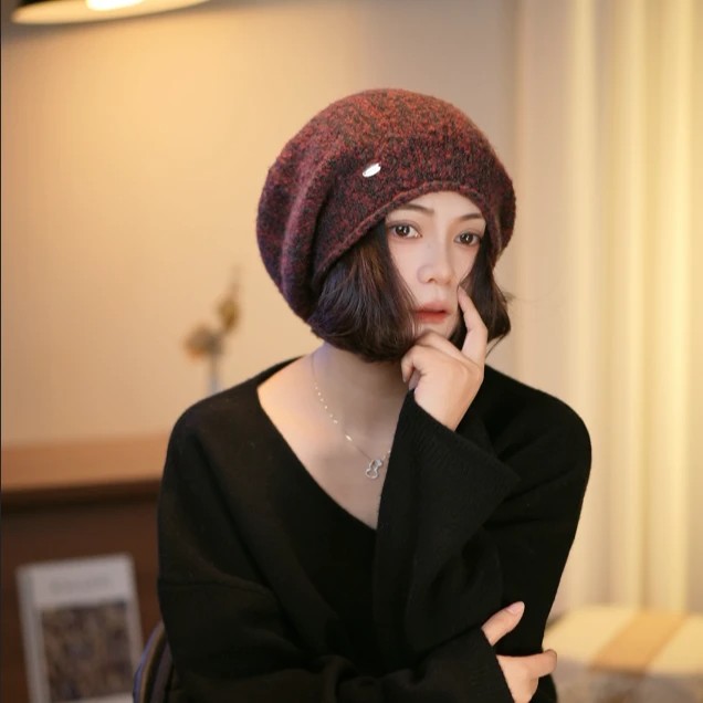 韩系时尚针织堆堆帽女秋冬保暖帽