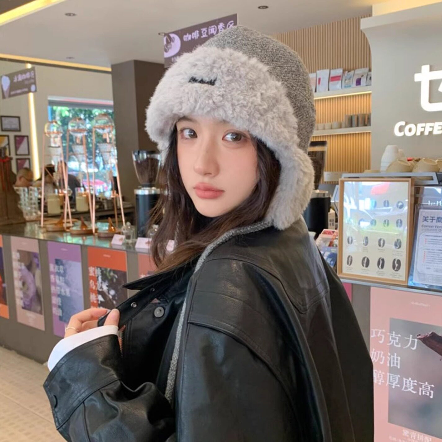 女韩版加绒保暖包头帽百搭骑行帽