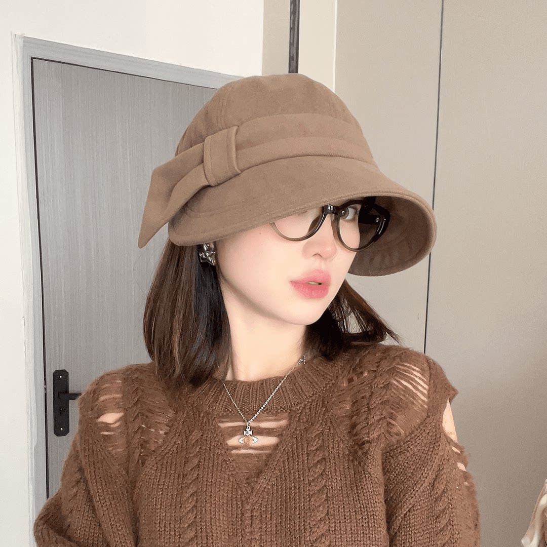 小香风渔夫帽户外防晒遮阳帽
